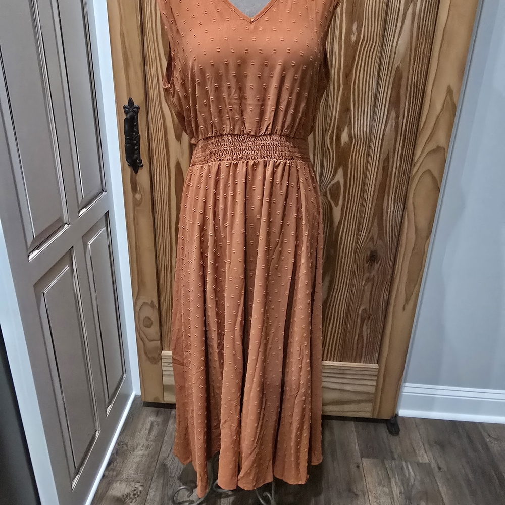 SHEIN Orange Sleeveless Dress